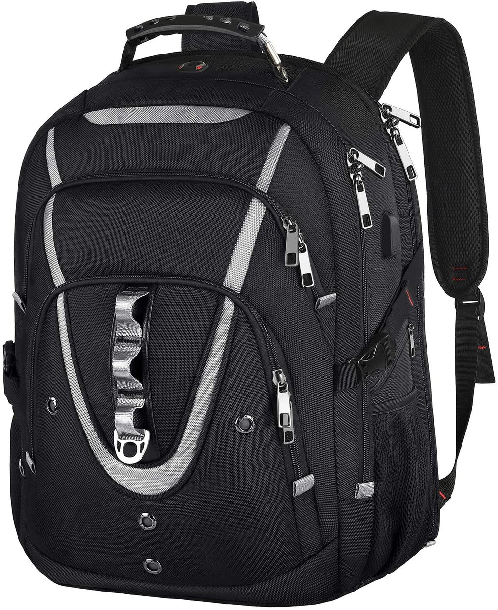 18.4 Laptop Backpack for Men, 55L-60L Extra Large Gaming Laptops Backpack with USB Charger Port, TSA Friendly Flight Approved RFID Anti-Theft Pocket, Water Resistant Suiltable for Travel Business Work