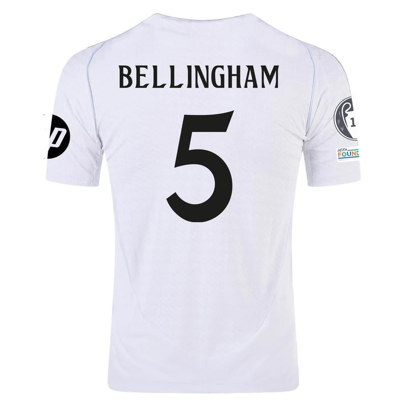 Champions League Bellingham #5 Short Sleeve Shirt 2024-25 Home Kit Soccer Jersey - Performance Fabric, Breathable, Ergonomic Cut, Durable Construction